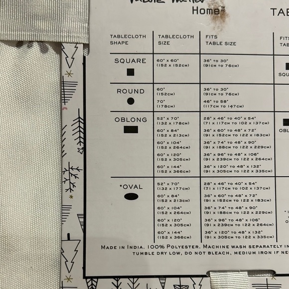 Nicole Miller Tablecloth Christmas Tress Holiday Gnome Red Truck 60”x84” New - Picture 4 of 4